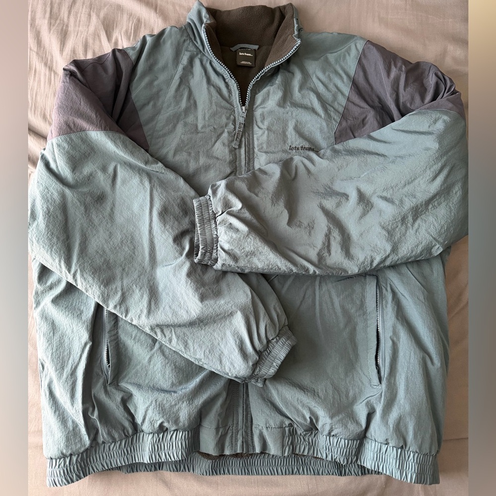Light Blue and Gray Zip-Up Jacket